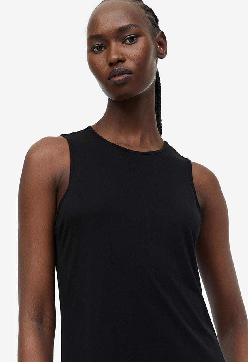 H&M - Sleeveless jersey dress - black