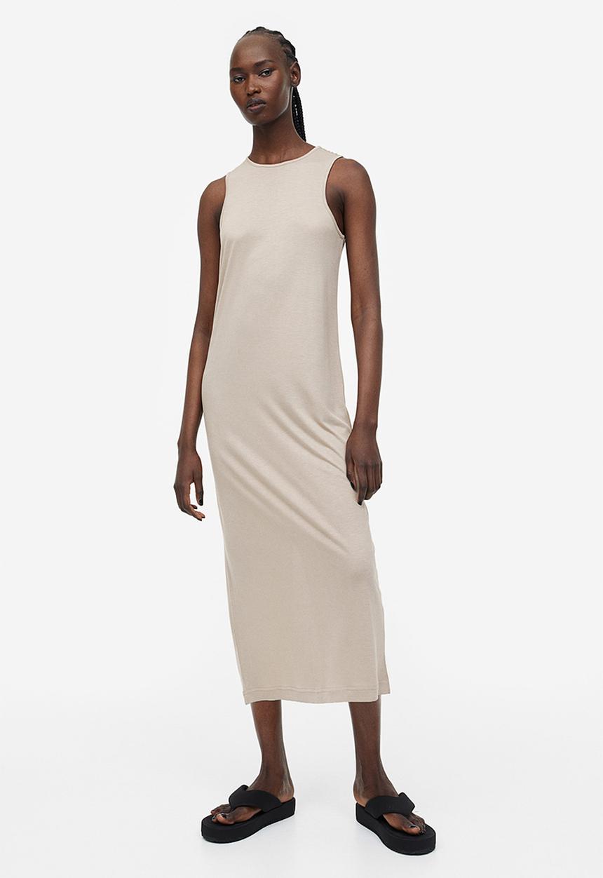 H&M - Sleeveless jersey dress - beige