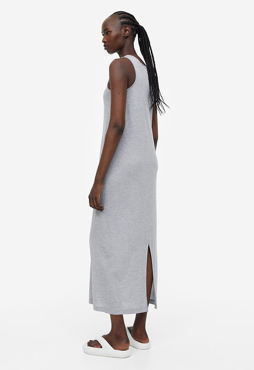 H&M - Sleeveless jersey dress - grey marl 