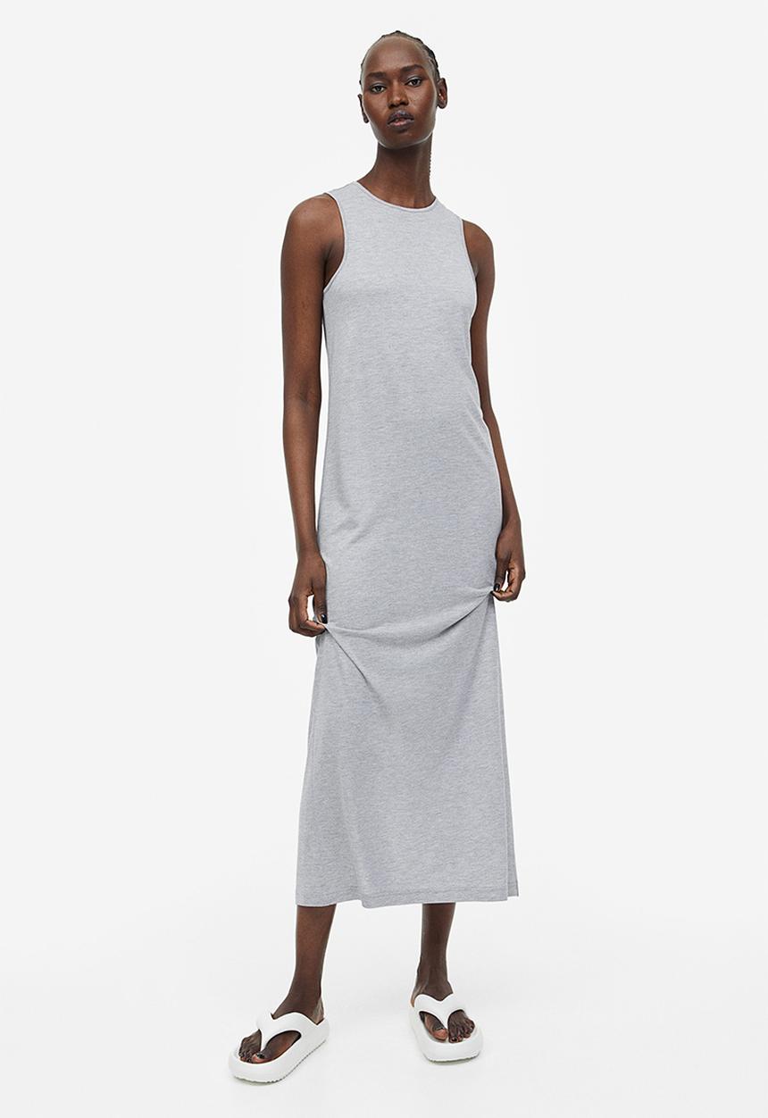 H&M - Sleeveless jersey dress - grey marl 