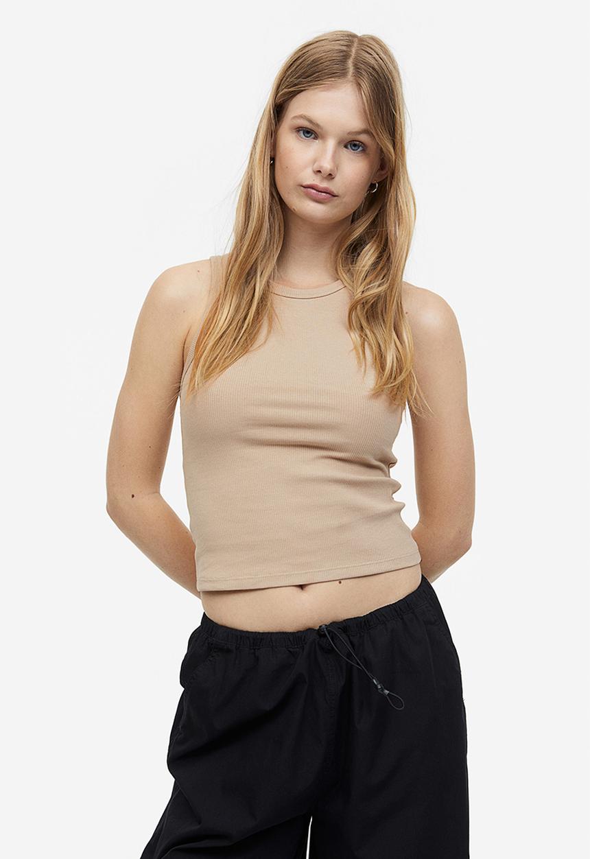 H&M - Ribbed vest top - beige