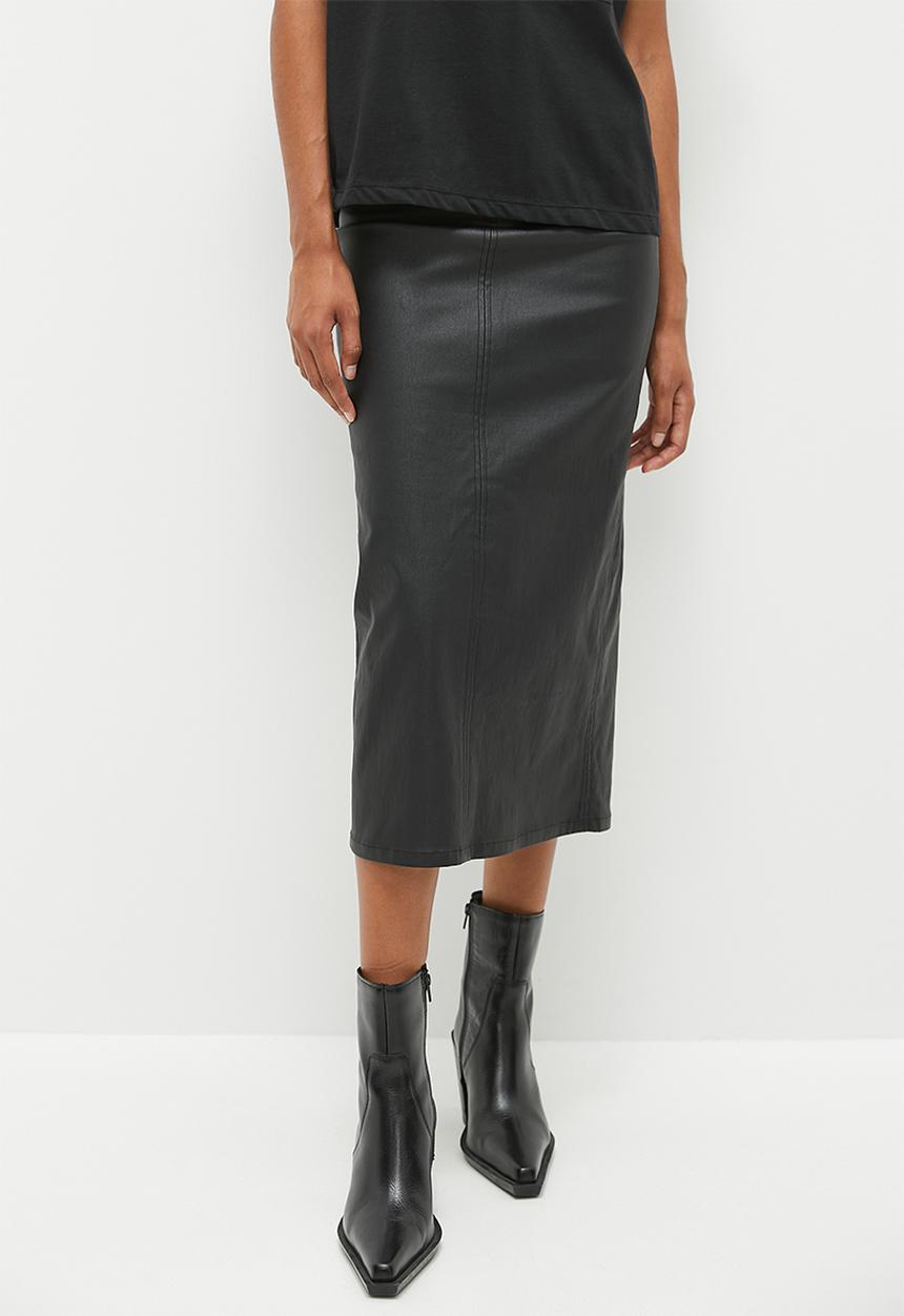 Superbalist - coated pencil skirt - black