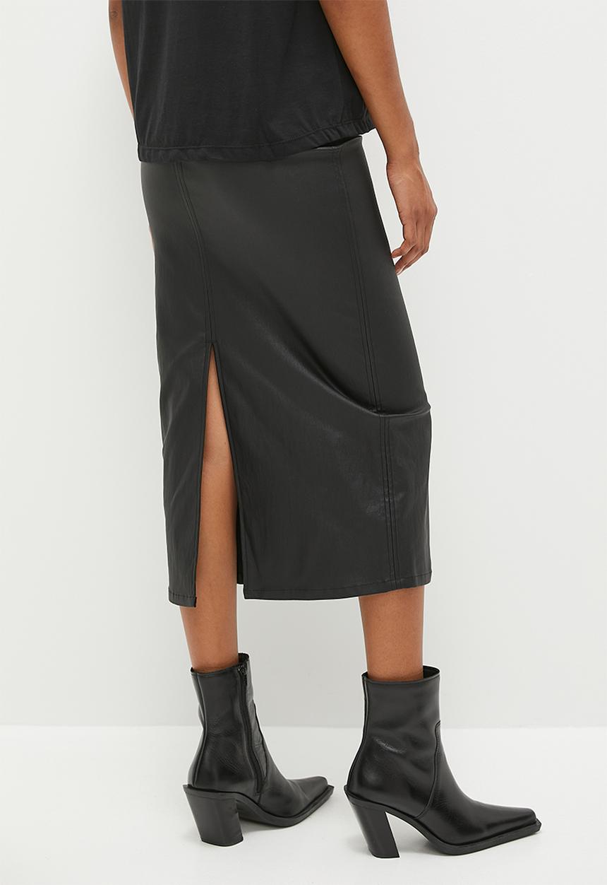 Superbalist - coated pencil skirt - black