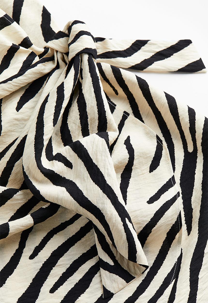 H&M - Wrap dress - light beige/zebra print