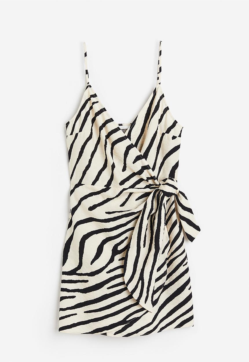 H&M - Wrap dress - light beige/zebra print