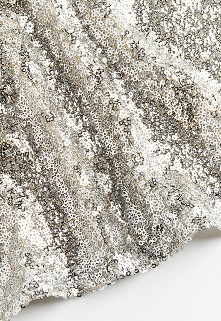 H&M - Sequined skirt - silver-coloured