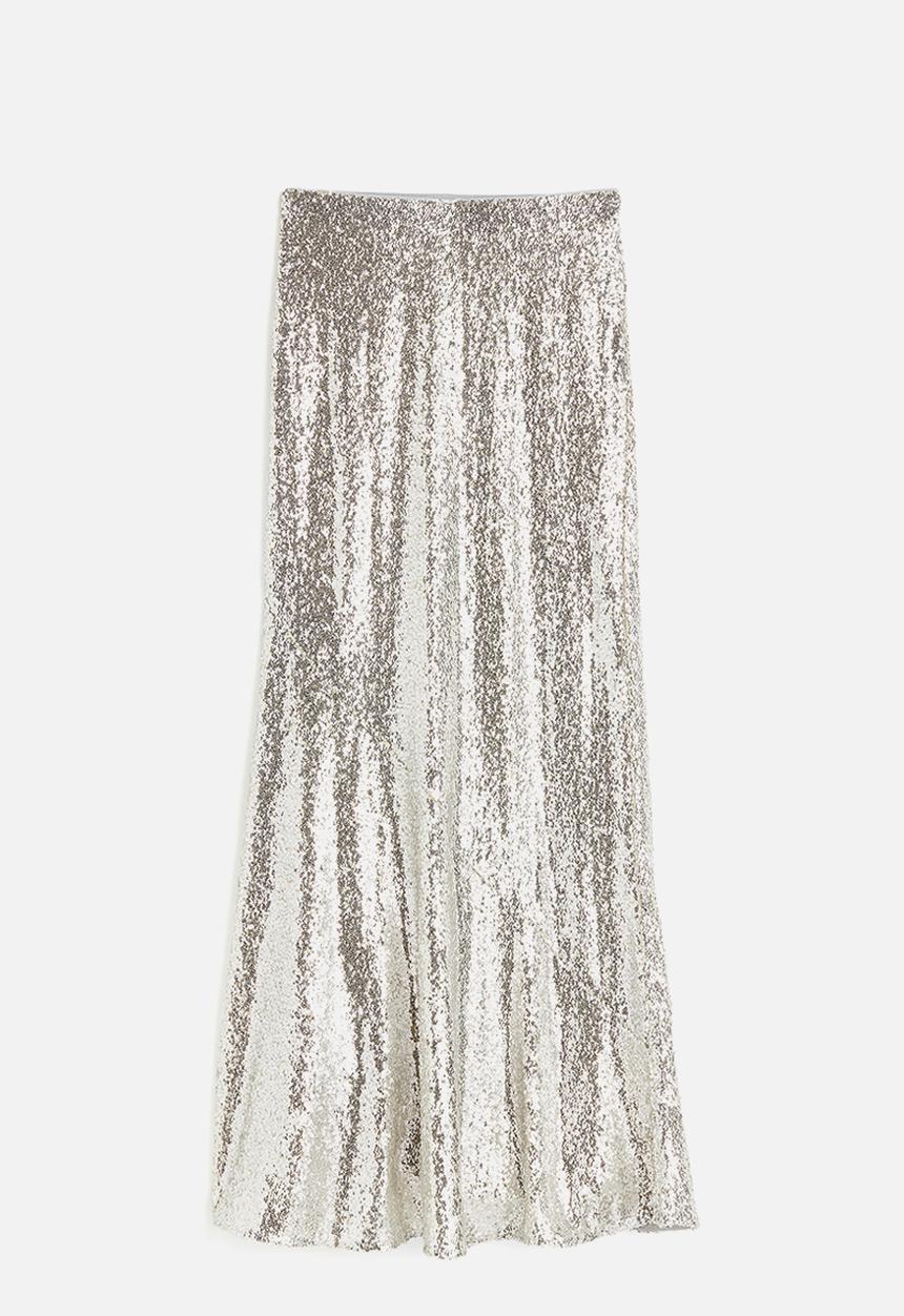 H&M - Sequined skirt - silver-coloured