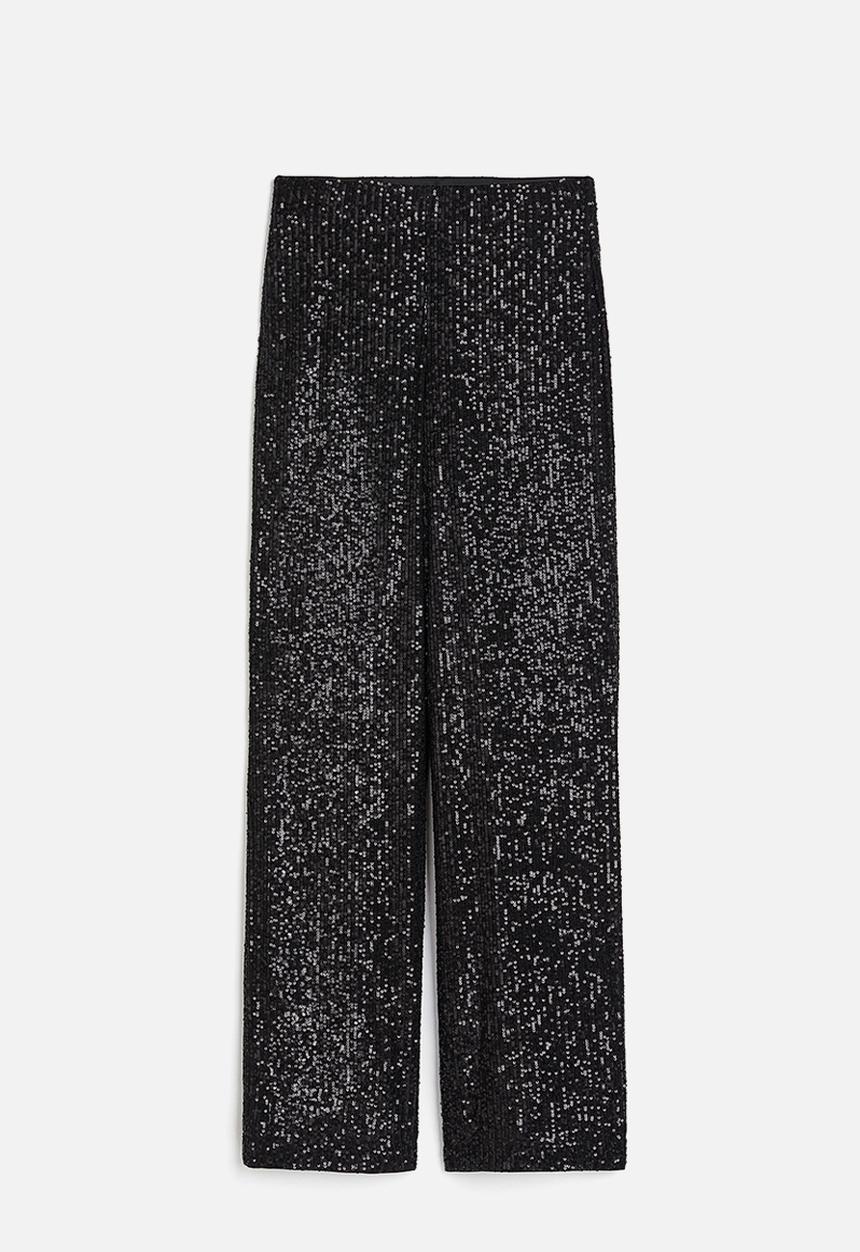 H&M - Sequined trousers - black