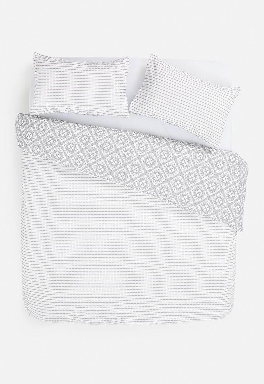 Sixth Floor - Abstract Geo Super Soft Duvet Set - grey