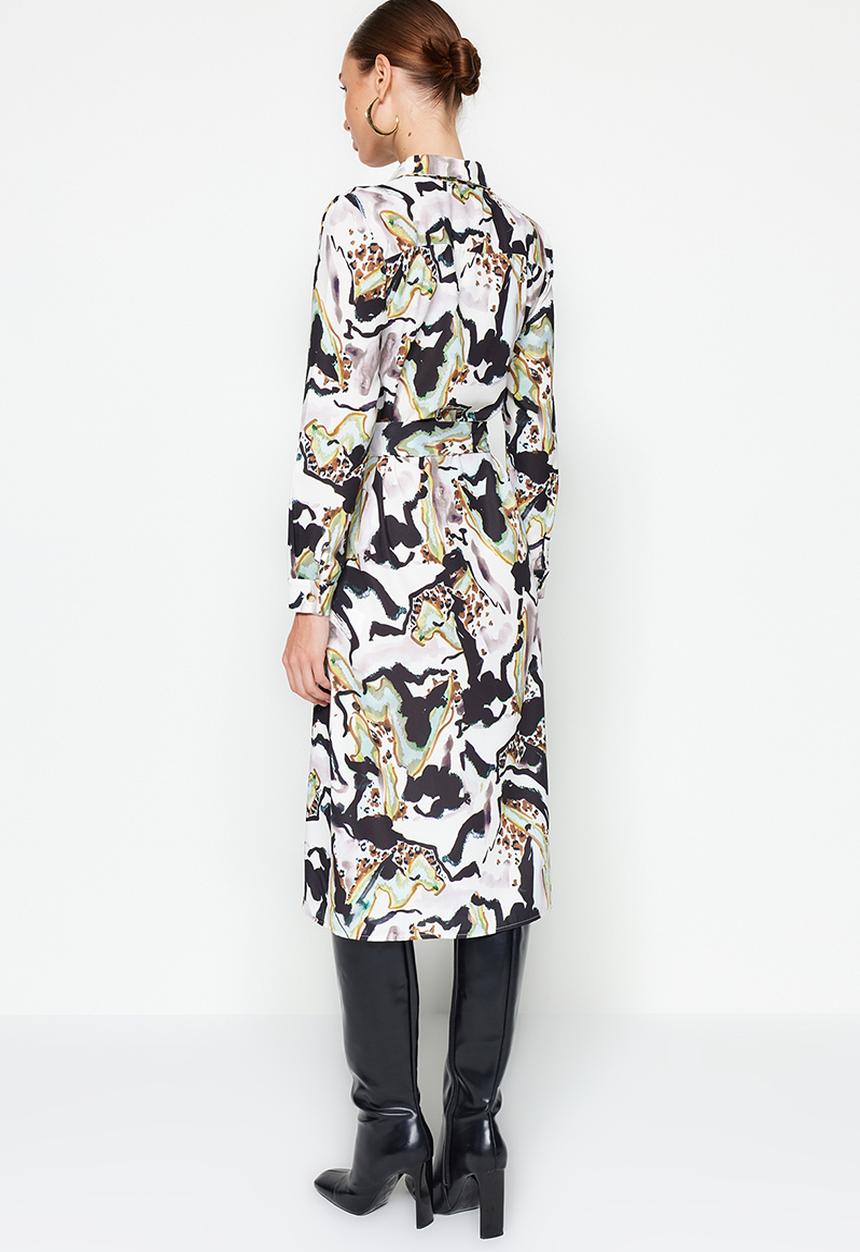 Trendyol - Printed tulle midi dress - multi