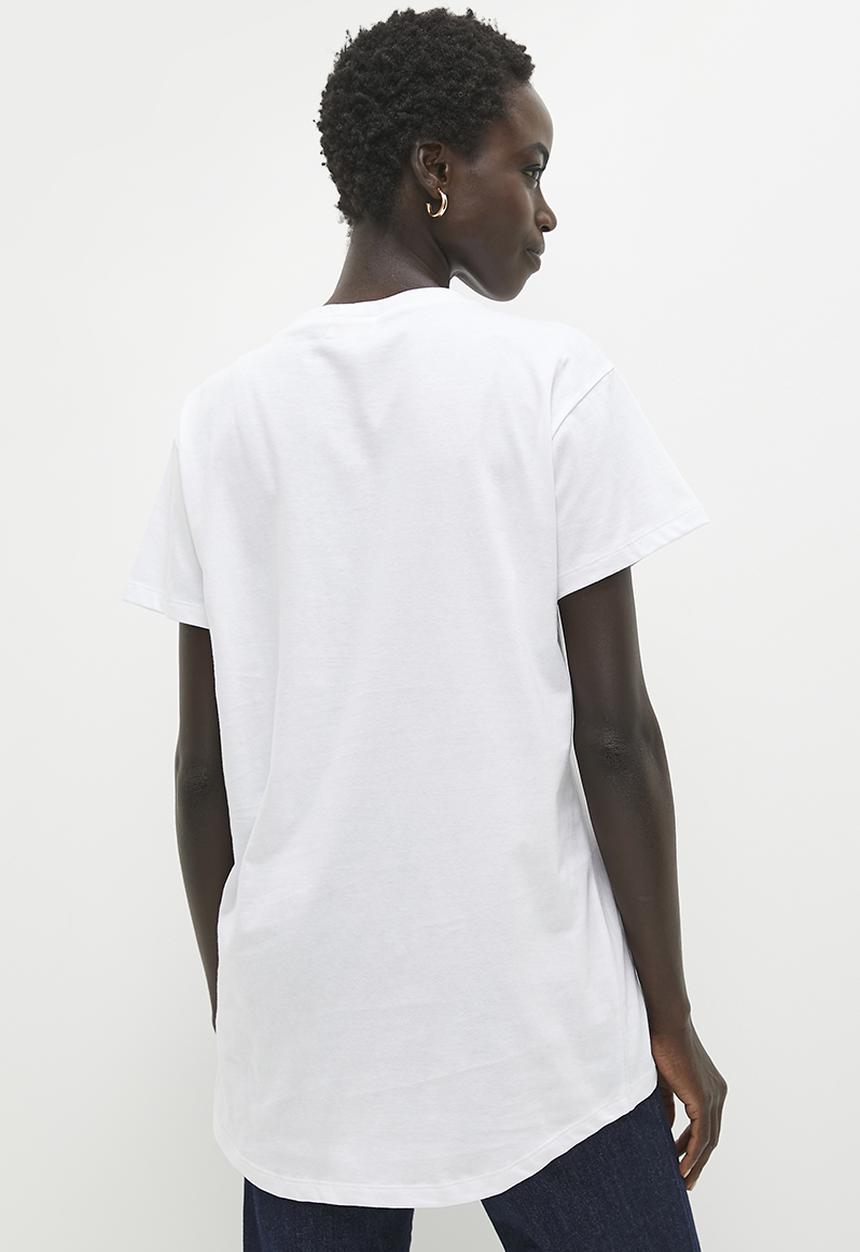 edit - Basic detail tee - white