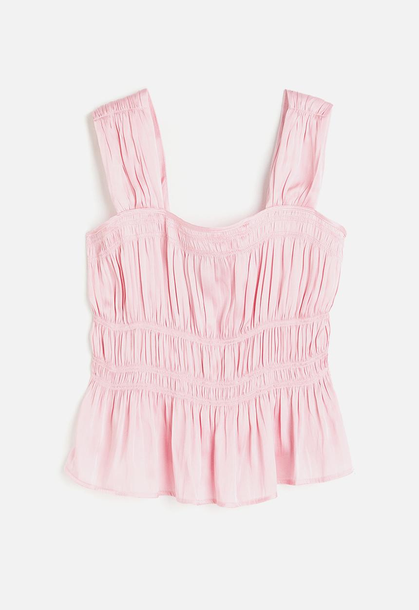 H&M - Smocked top - light pink