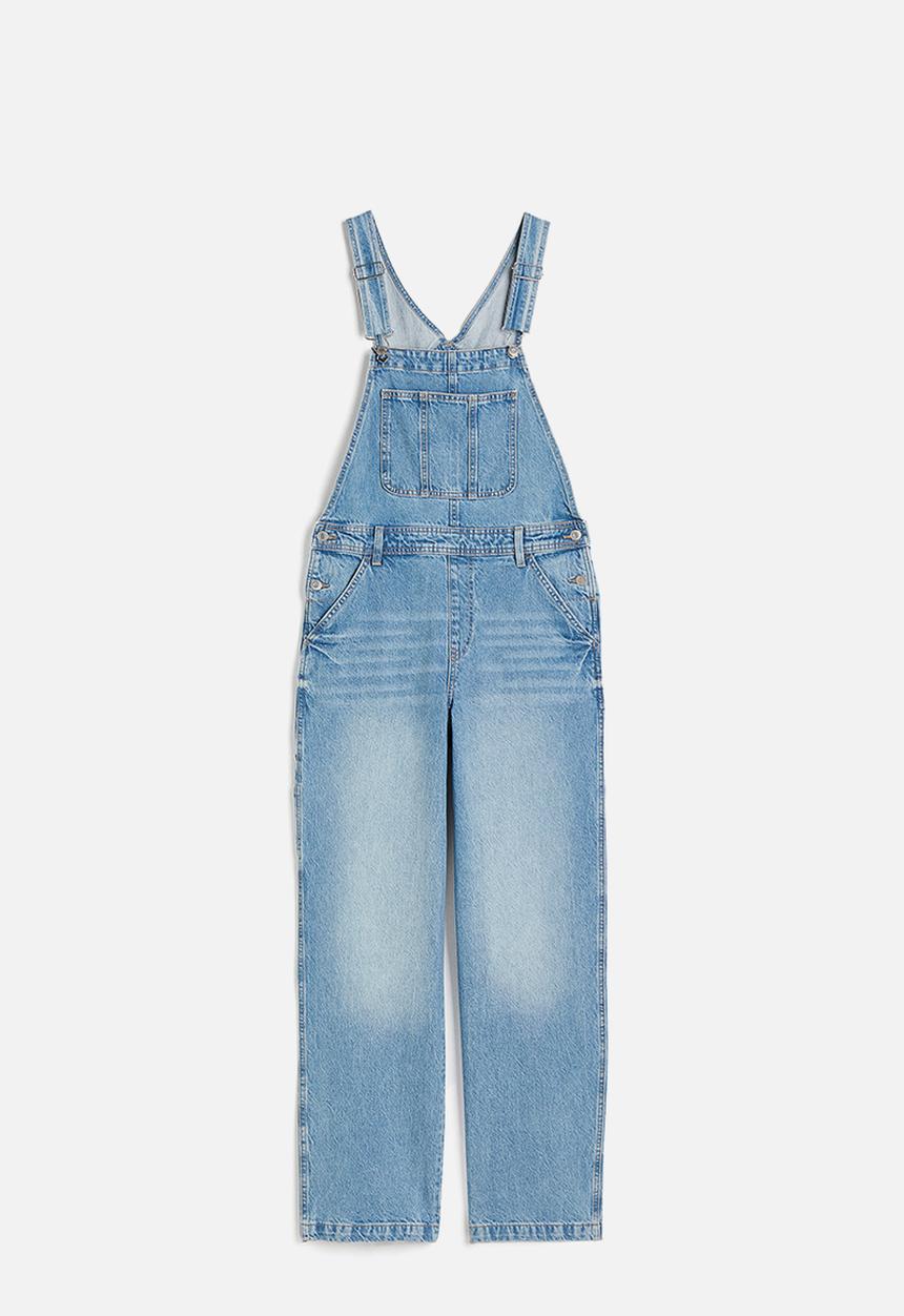 H&M - Straight denim dungarees - light denim blue