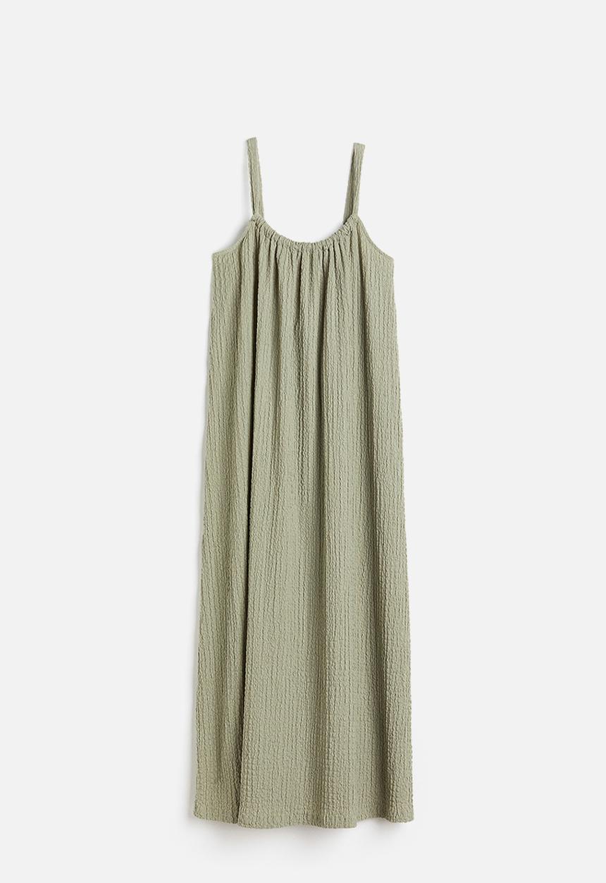 H&M - Textured jersey dress - sage green