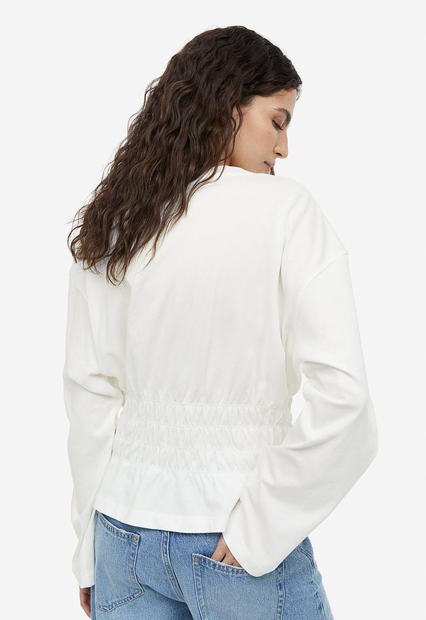 H&M - Smock-waisted top - white