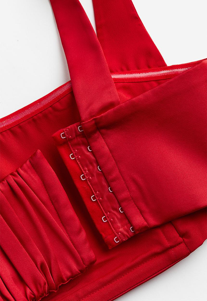 H&M - Square-neck crop top - red