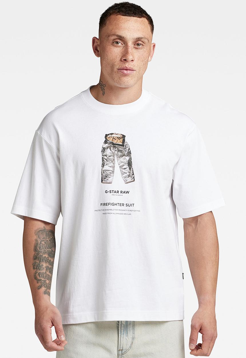 G-STAR - Archive print boxy r t dry jersey o - white firefighter suit