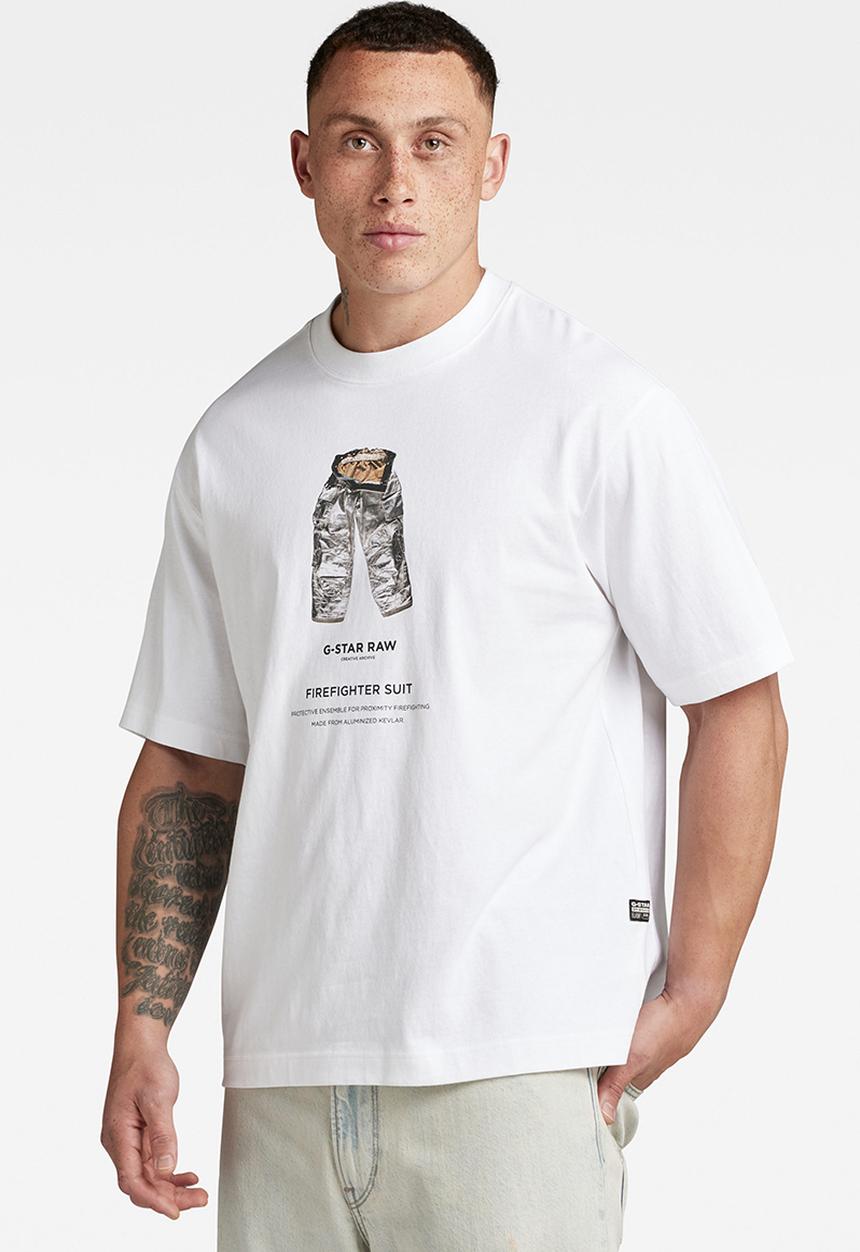 G-STAR - Archive print boxy r t dry jersey o - white firefighter suit