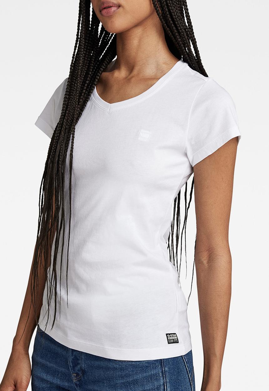G-STAR - Eyben Slim V-Neck Top 2.0 Wmn - White