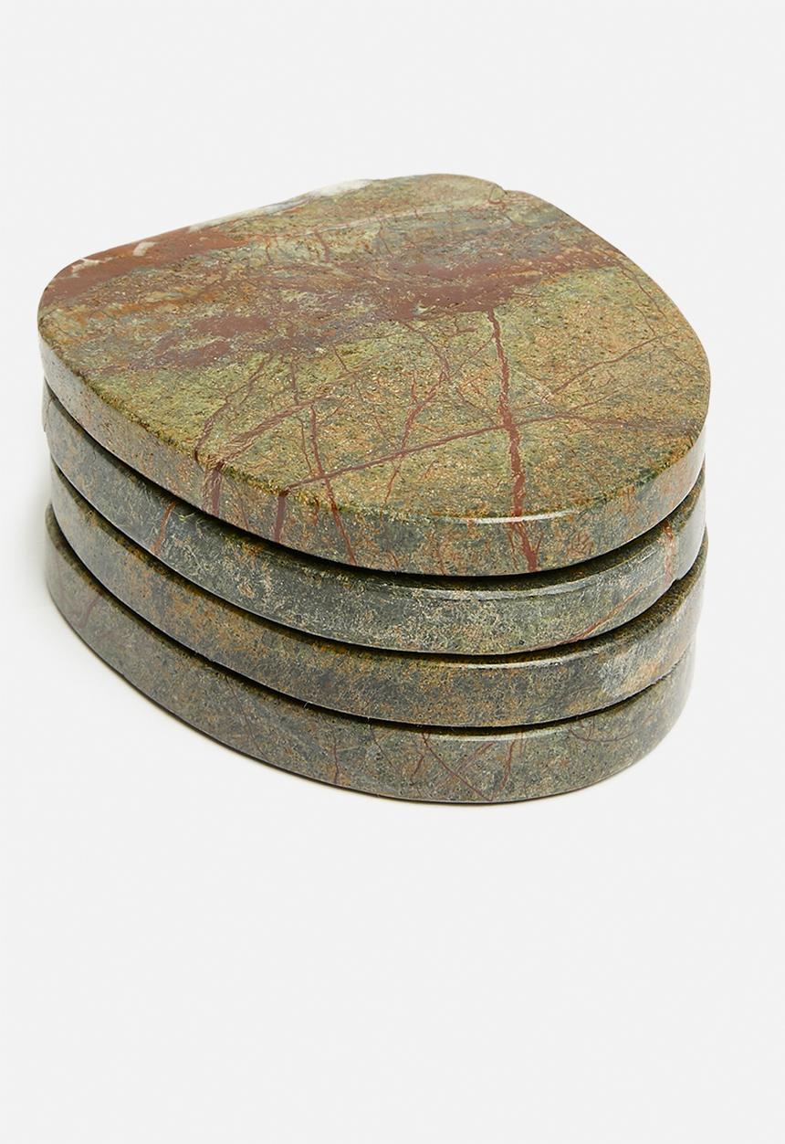 Sixth Floor - Marble coasters set of 4 - forest green 