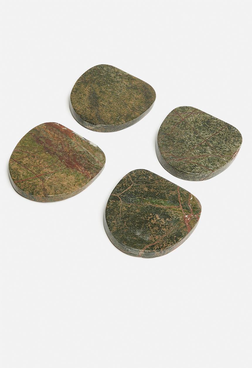 Sixth Floor - Marble coasters set of 4 - forest green 