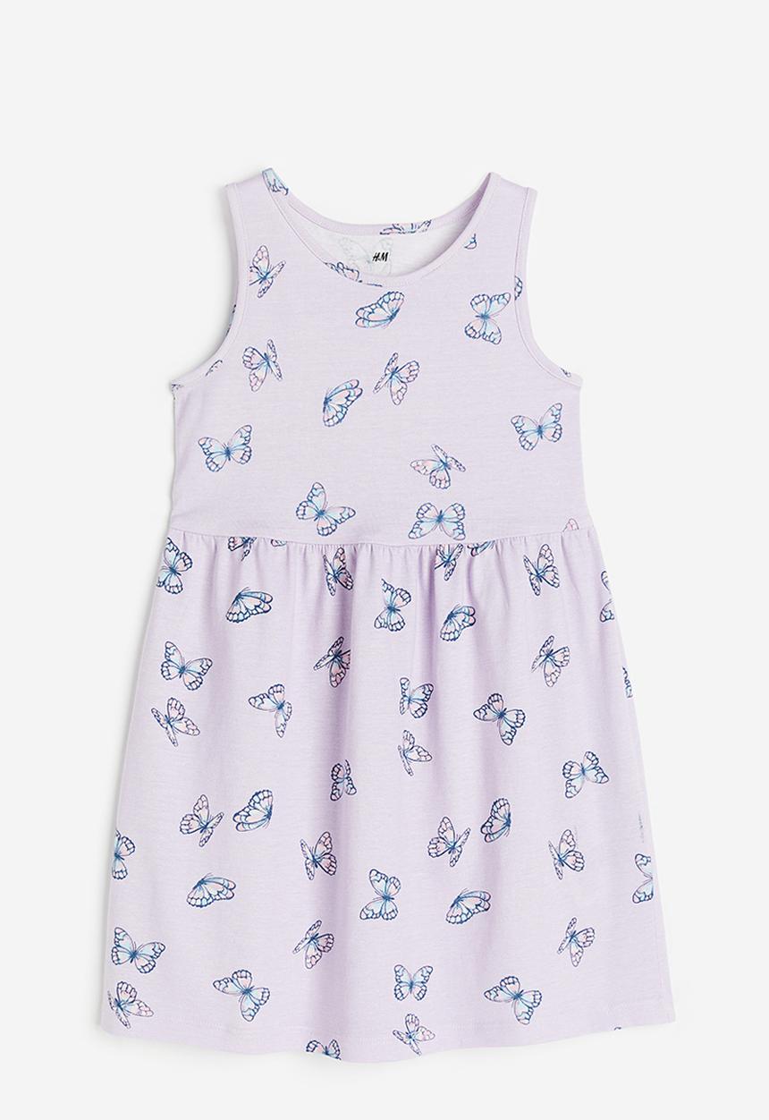 H&M - Patterned cotton dress - lilac butterflies