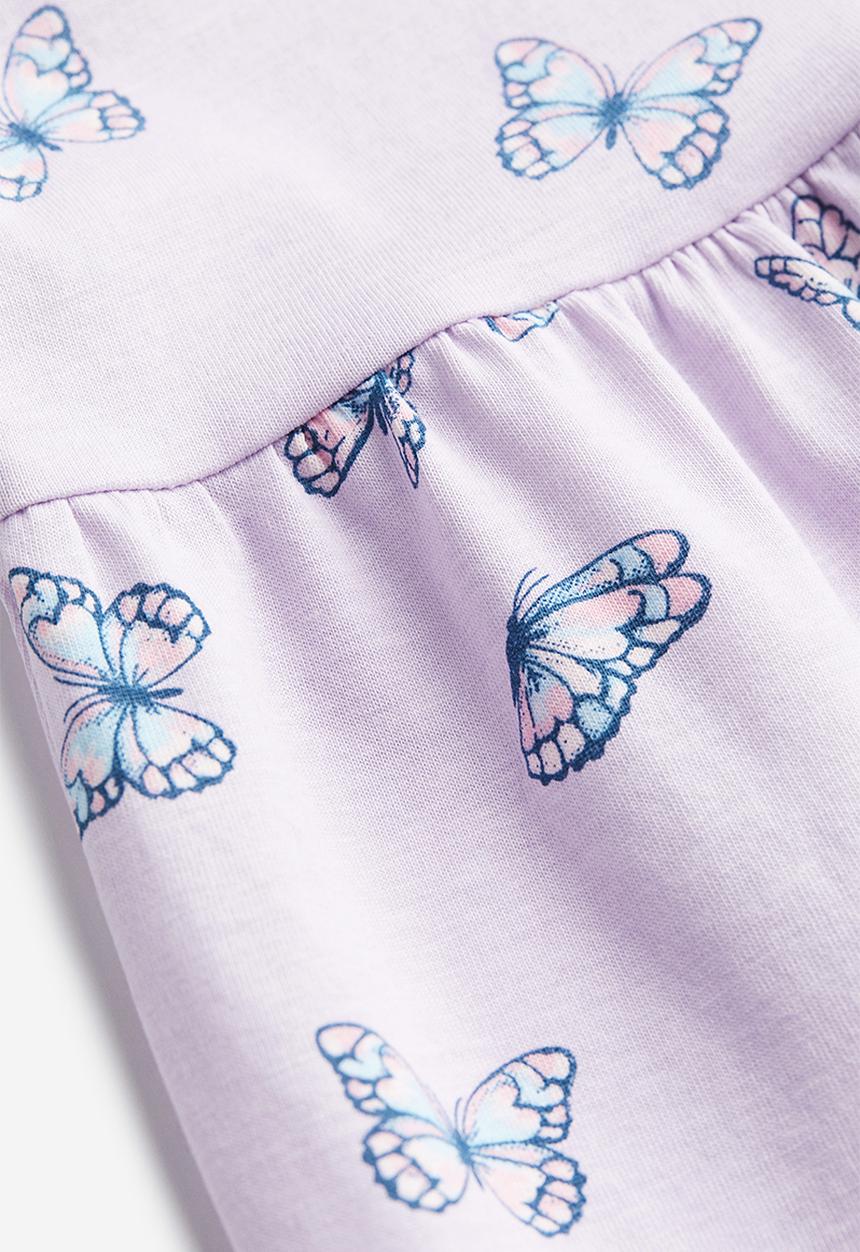 H&M - Patterned cotton dress - lilac butterflies