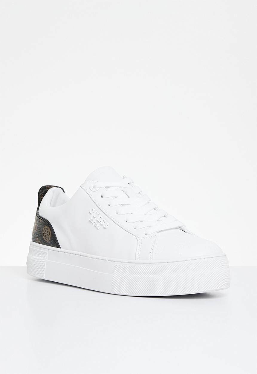 GUESS - Genza small peony sneaker - white & brown