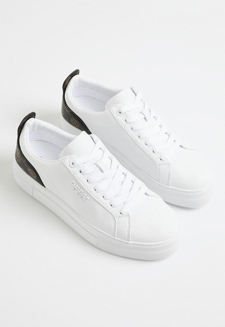 GUESS - Genza small peony sneaker - white & brown