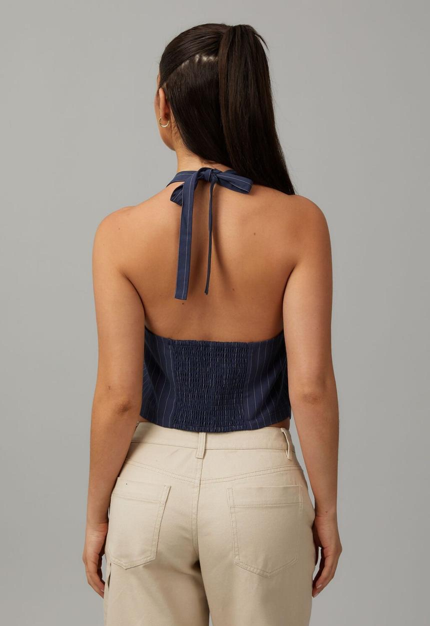 Factorie - Woven Halter Vest - Pinstripe