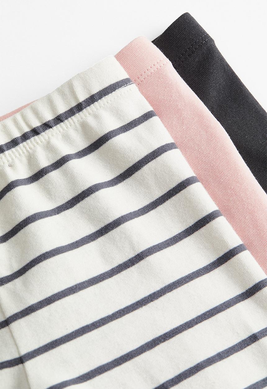 H&M - 3-Pack jersey leggings - dark grey & light pink