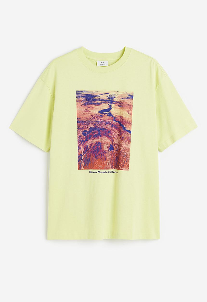 H&M - Loose fit printed T-shirt - light yellow sierra nevada