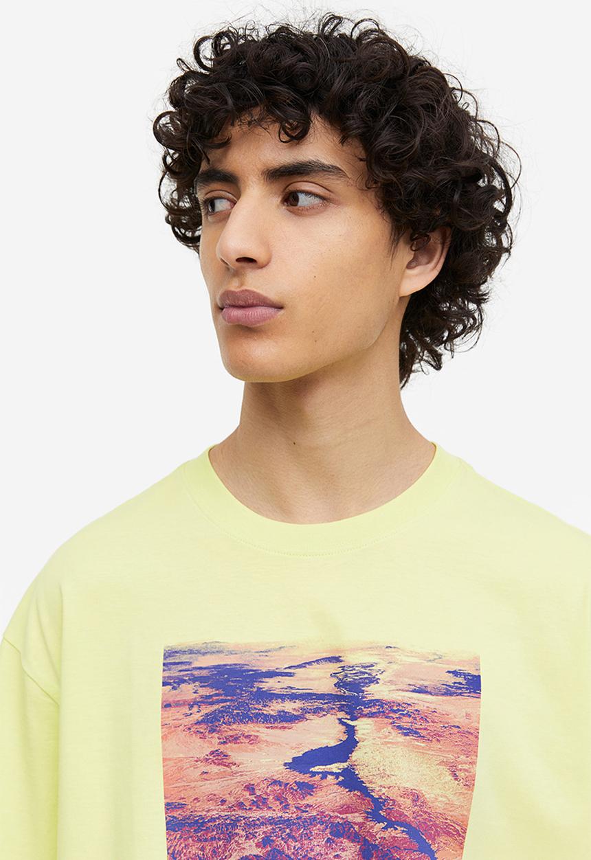 H&M - Loose fit printed T-shirt - light yellow sierra nevada