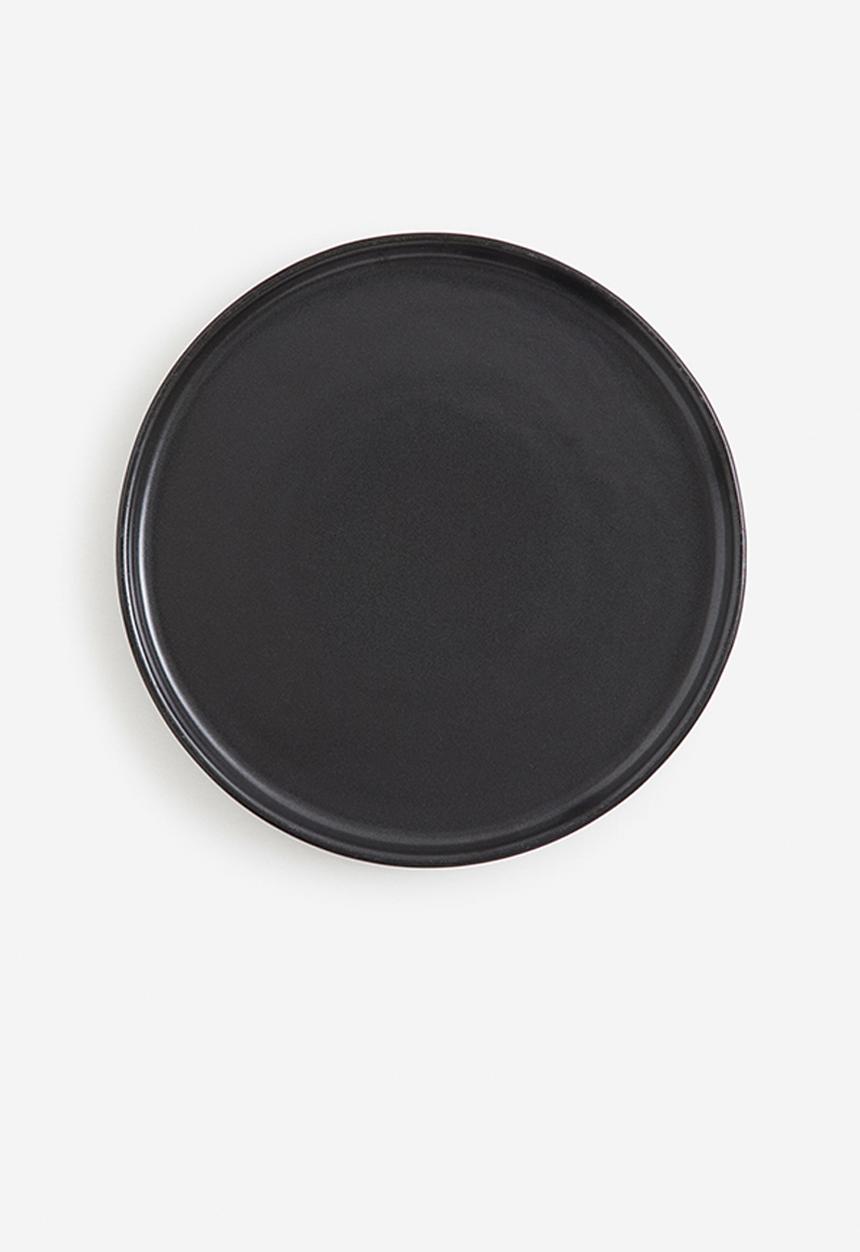 H&M - Small stoneware plate - black