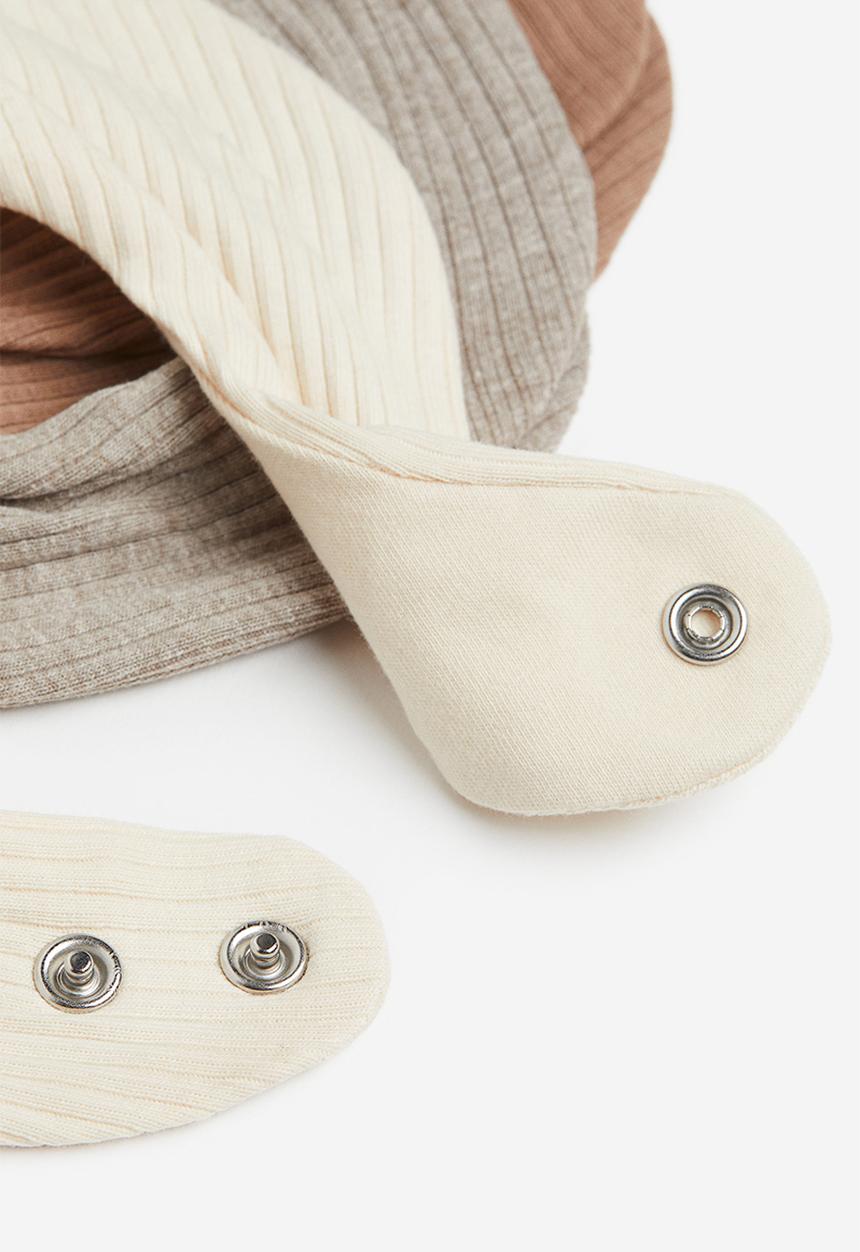 H&M - 3-Pack ribbed triangular scarves - natural white greige marl