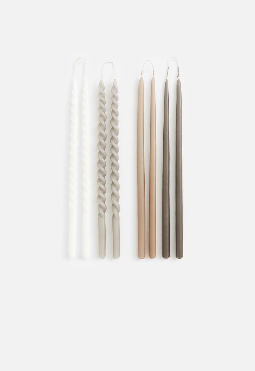 H&M - 8 Pack thin tapered candles - multi 