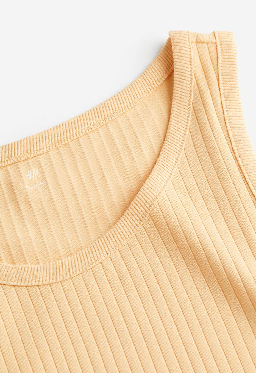 H&M - Slim fit ribbed vest top - yellow