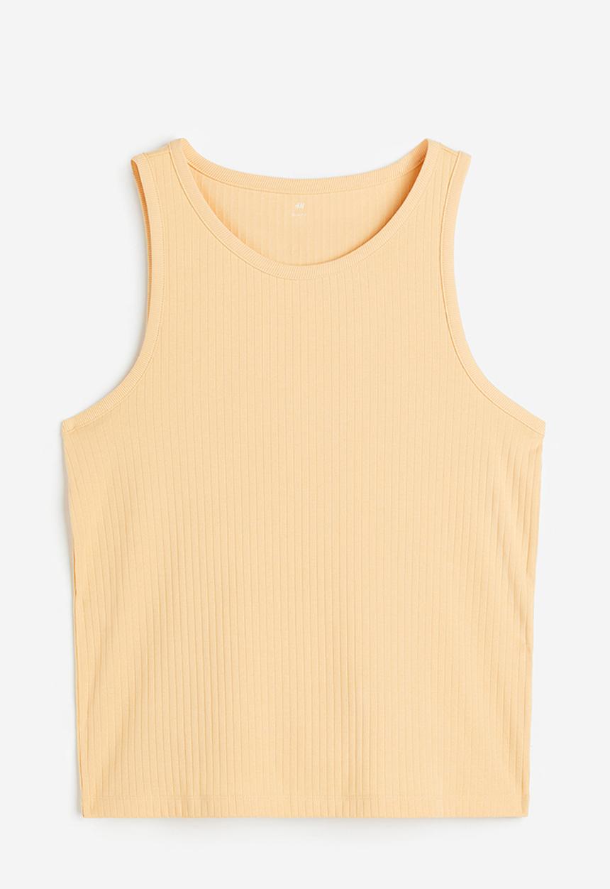 H&M - Slim fit ribbed vest top - yellow