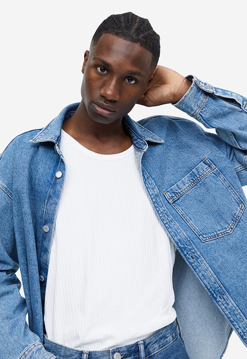 H&M - Slim fit ribbed vest top - white