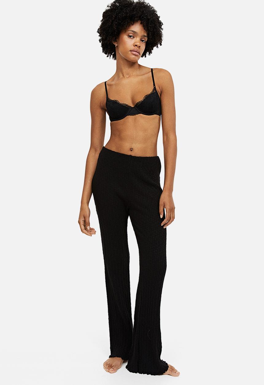 H&M - Padded underwired lace bra - black