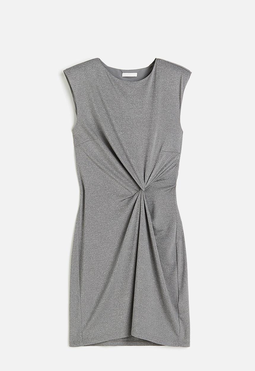 H&M - Twist-detail dress - grey marl