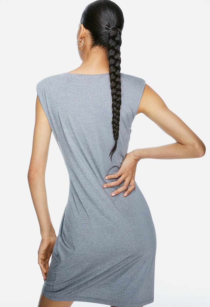 H&M - Twist-detail dress - grey marl