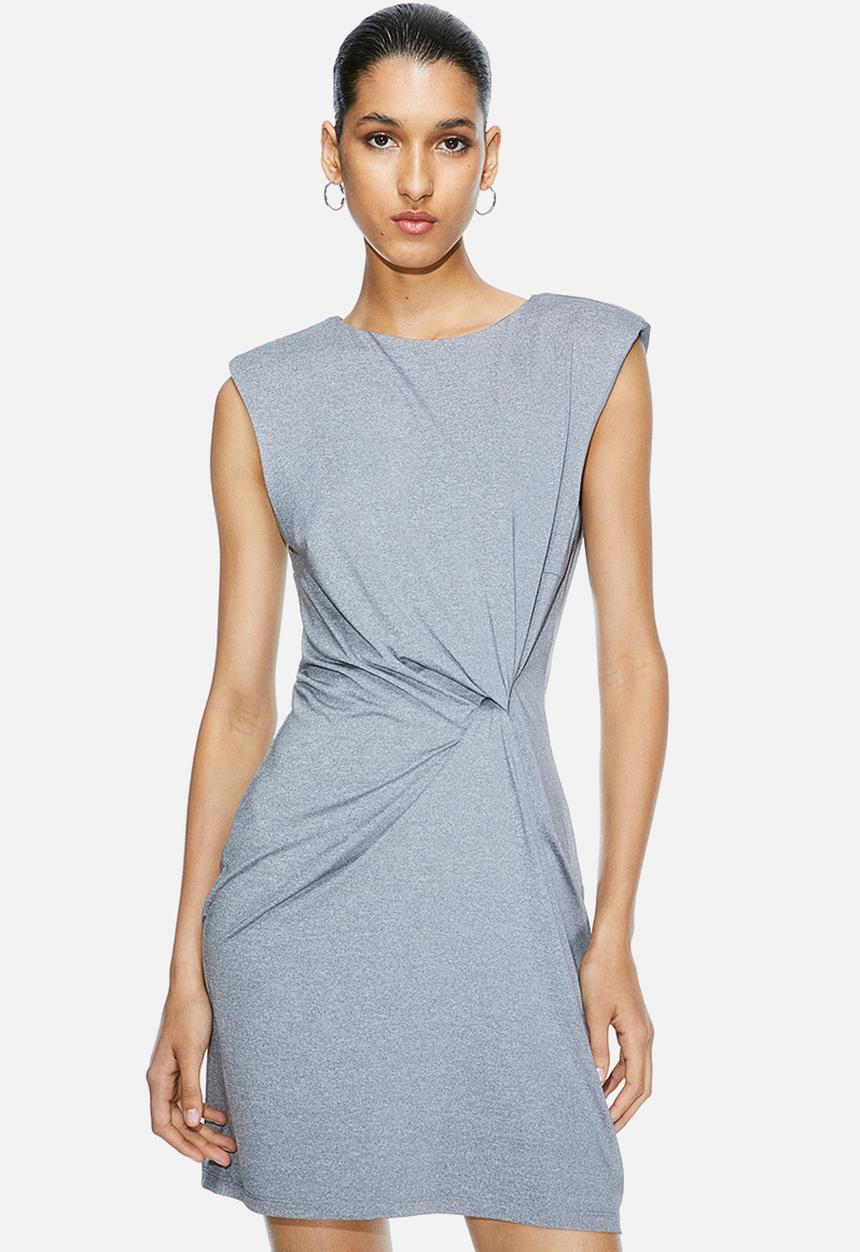 H&M - Twist-detail dress - grey marl