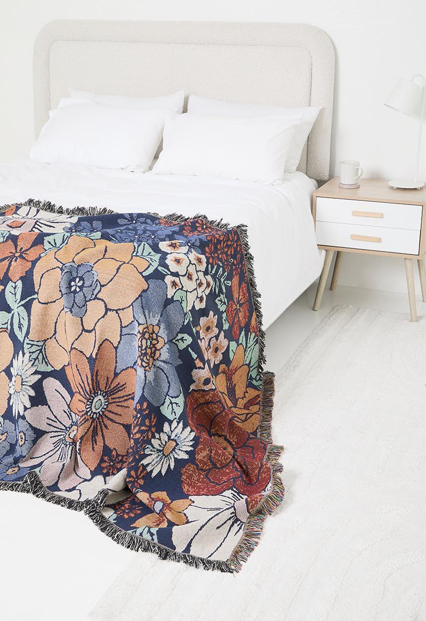 Sixth Floor - Floral Cotton Jacquard Throw - Multi