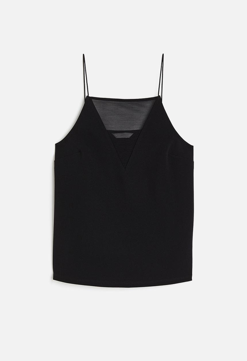 H&M - Strappy jersey top - black