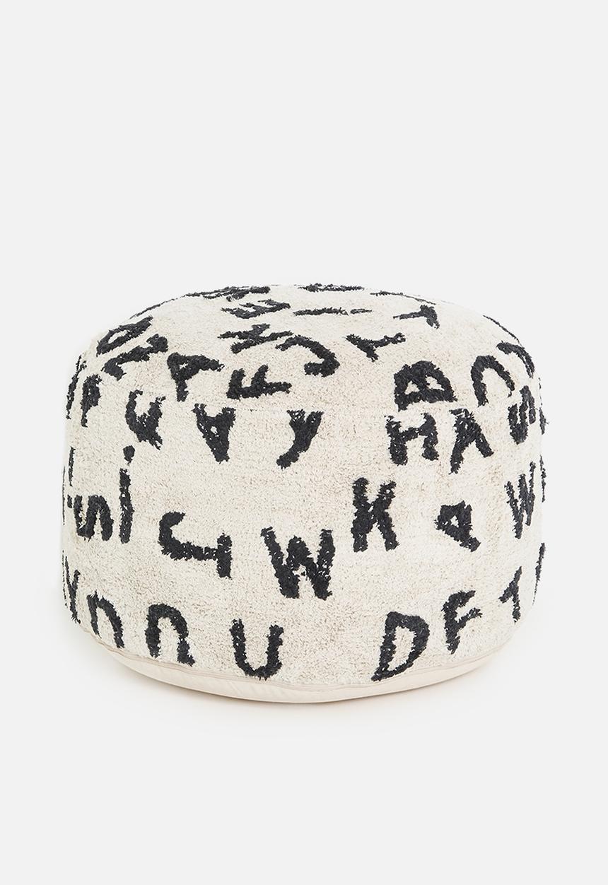 Sixth Floor - Oola floor cushion - black & white