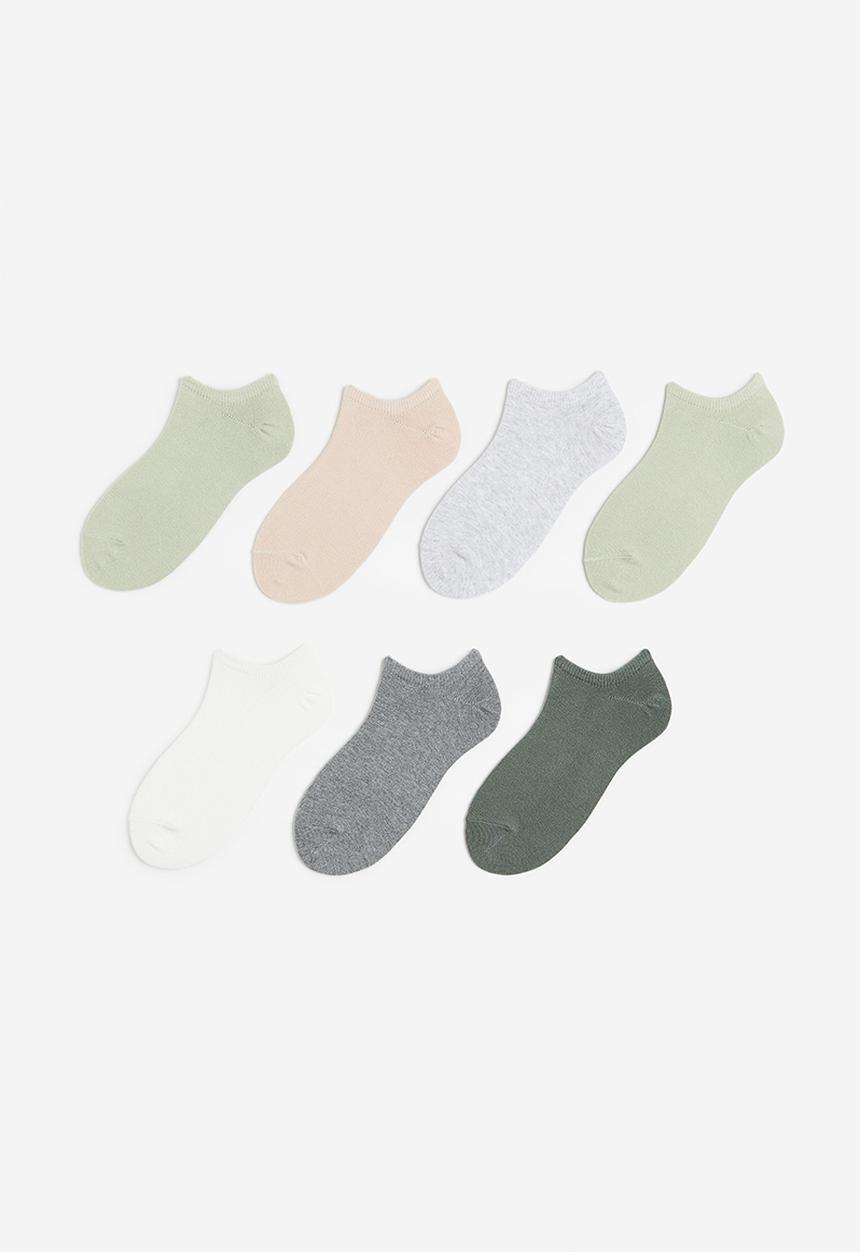H&M - 7-Pack trainer socks - light green light pink