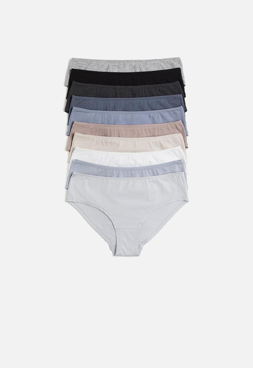 H&M - 10-Pack hipster briefs - light blue light grey