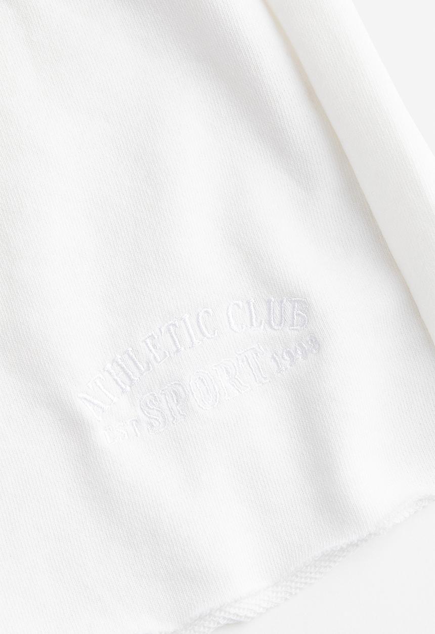 H&M - Embroidered sweatshirt shorts - white
