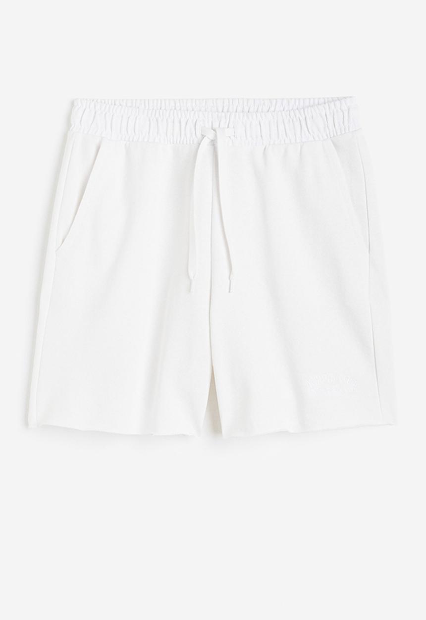 H&M - Embroidered sweatshirt shorts - white